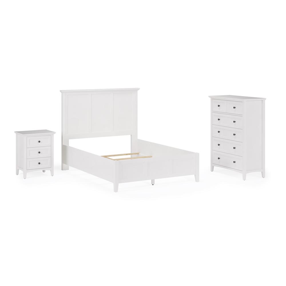 Grace Three Drawer Nightstand in Snowfall White. Picture 10