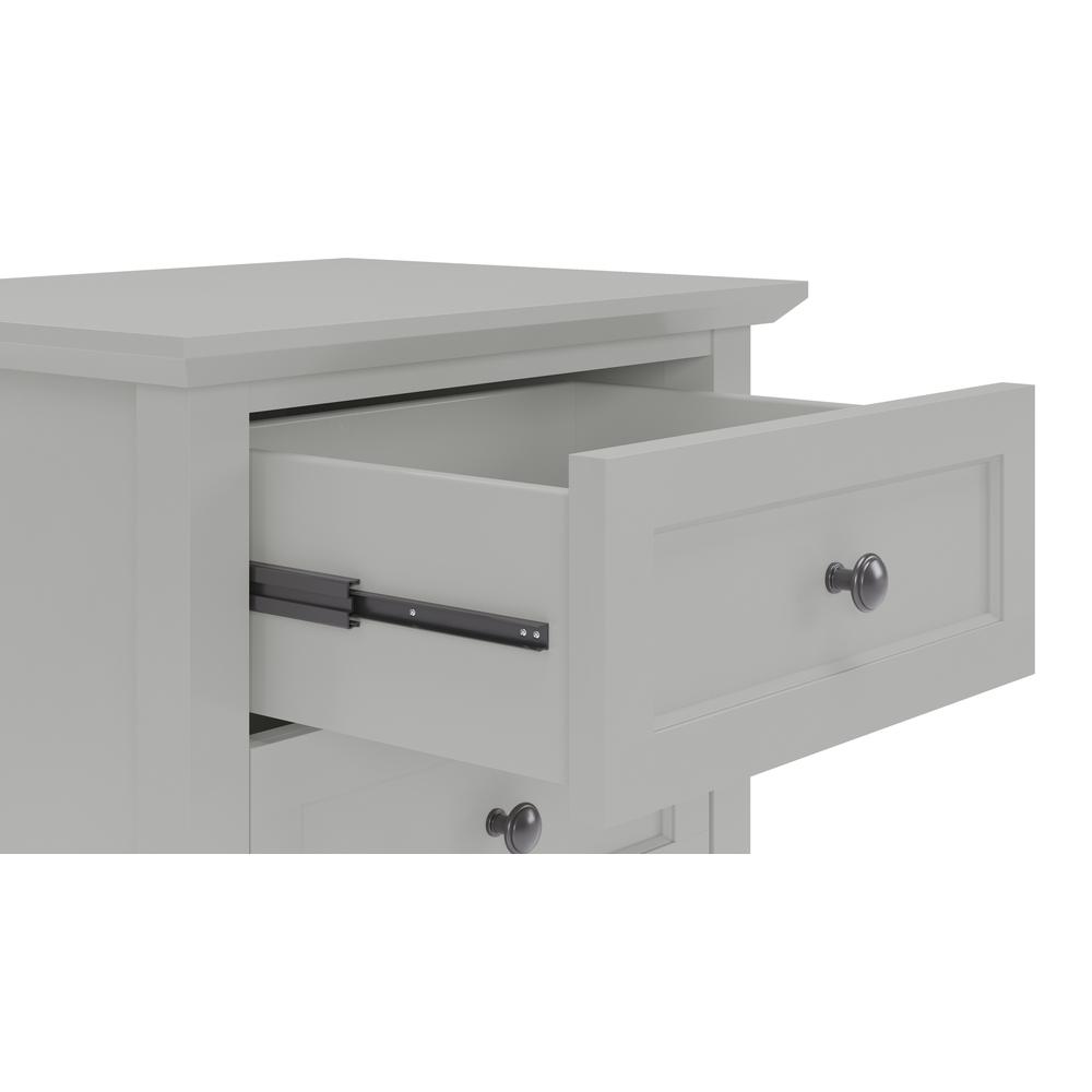 Grace Three Drawer Nightstand in Elephant Grey. Picture 5