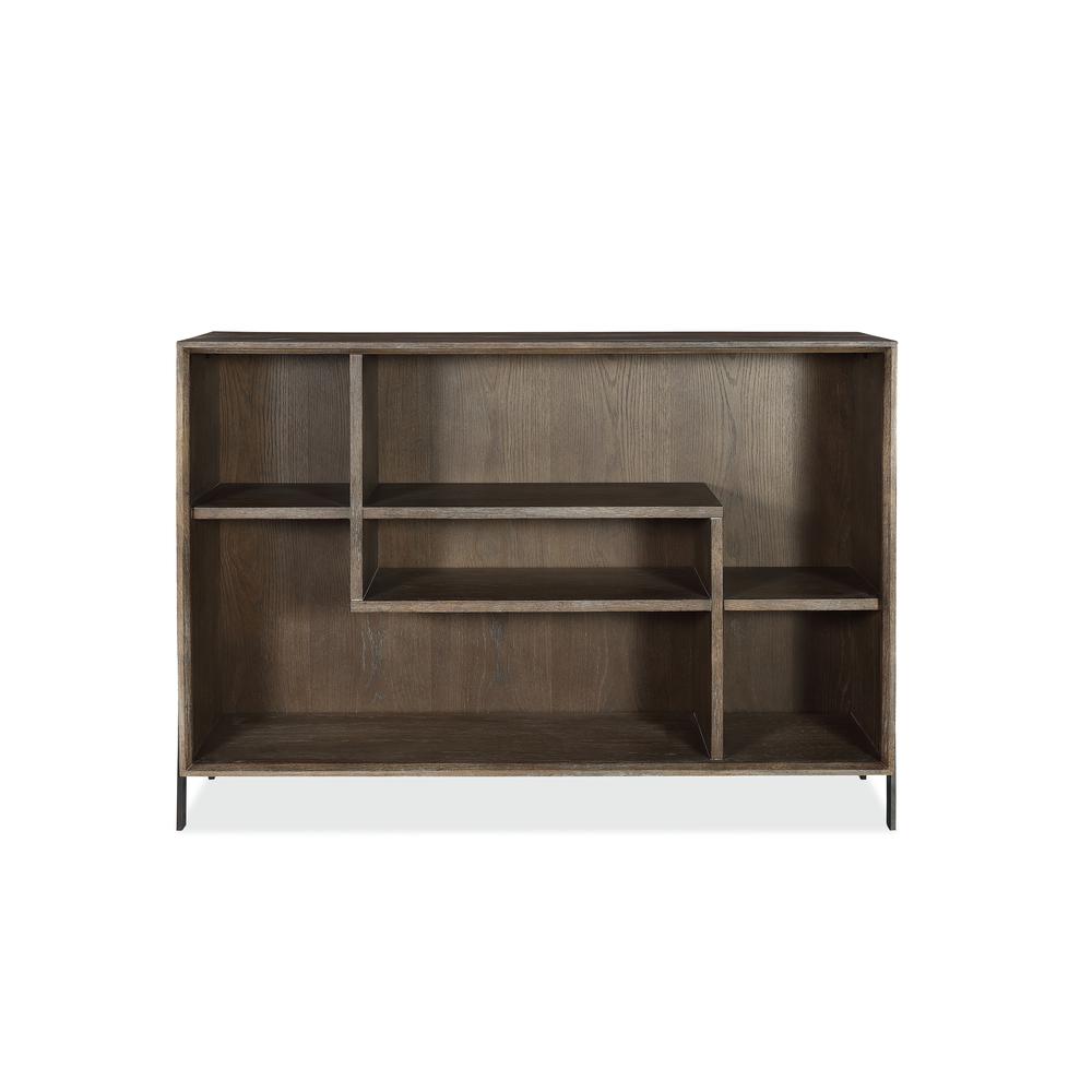 Finch Wood and Metal Accent Bookcase in Buckwheat and Antique Bronze. Picture 4