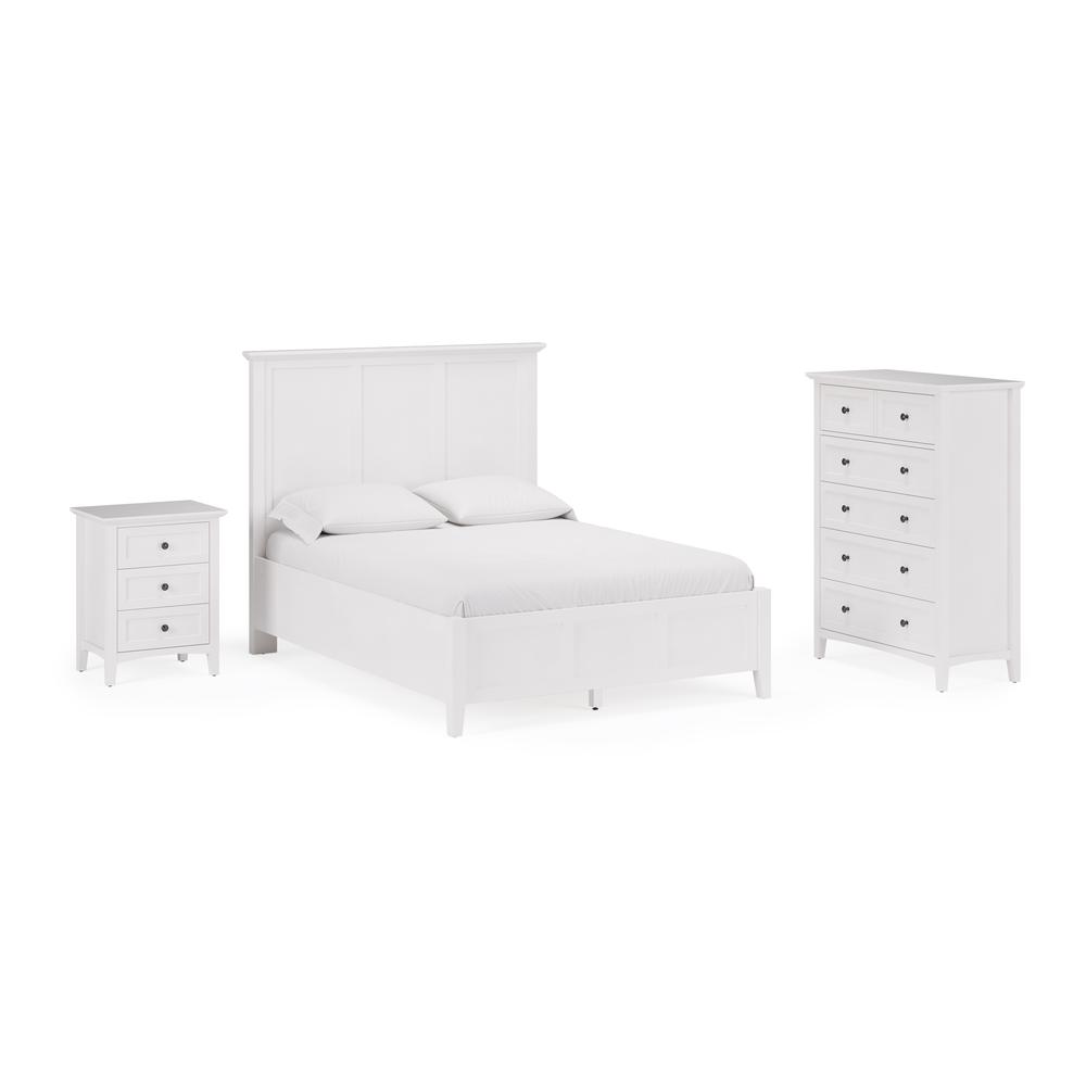 Grace Three Drawer Nightstand in Snowfall White. Picture 13