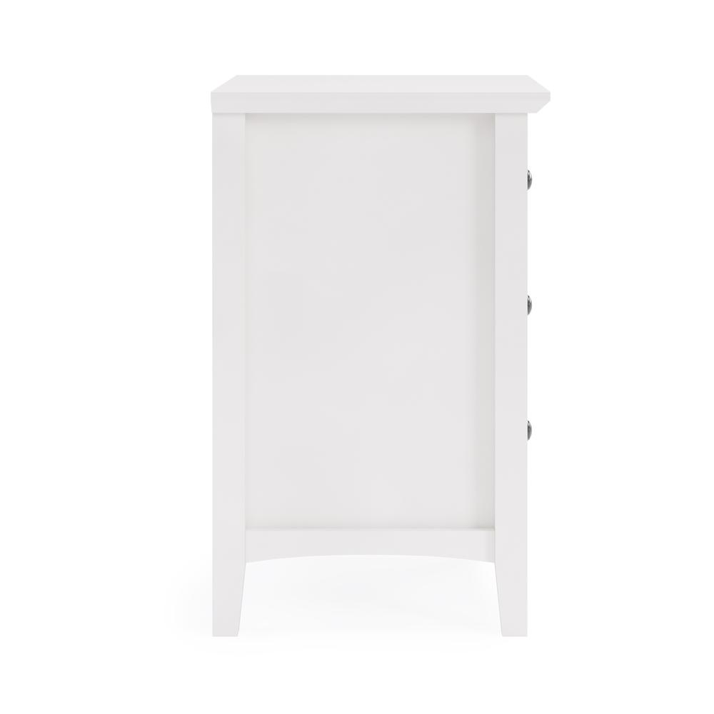 Grace Three Drawer Nightstand in Snowfall White. Picture 4