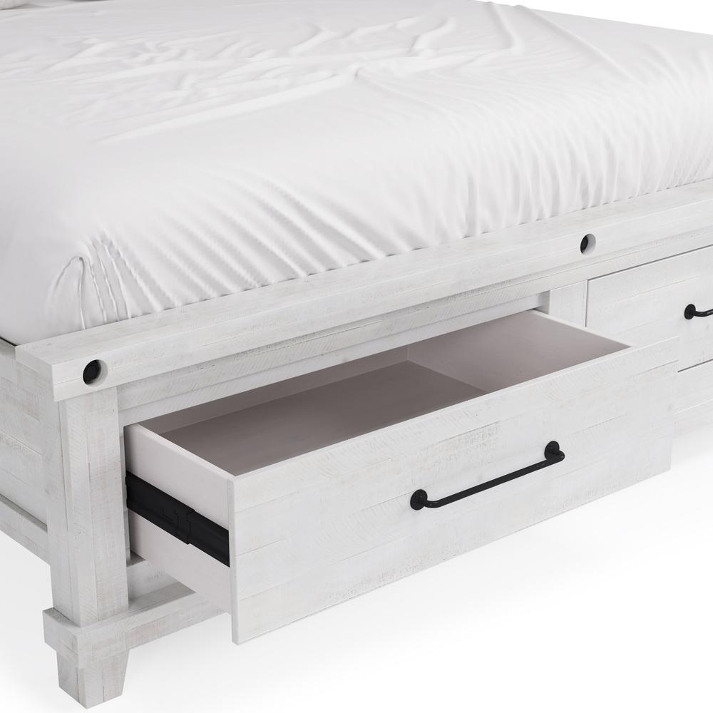 Yosemite Solid Wood Footboard Storage Bed in Rustic White. Picture 2