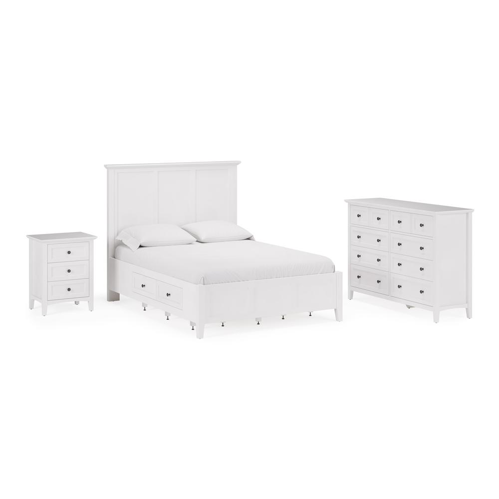 Grace Three Drawer Nightstand in Snowfall White. Picture 9