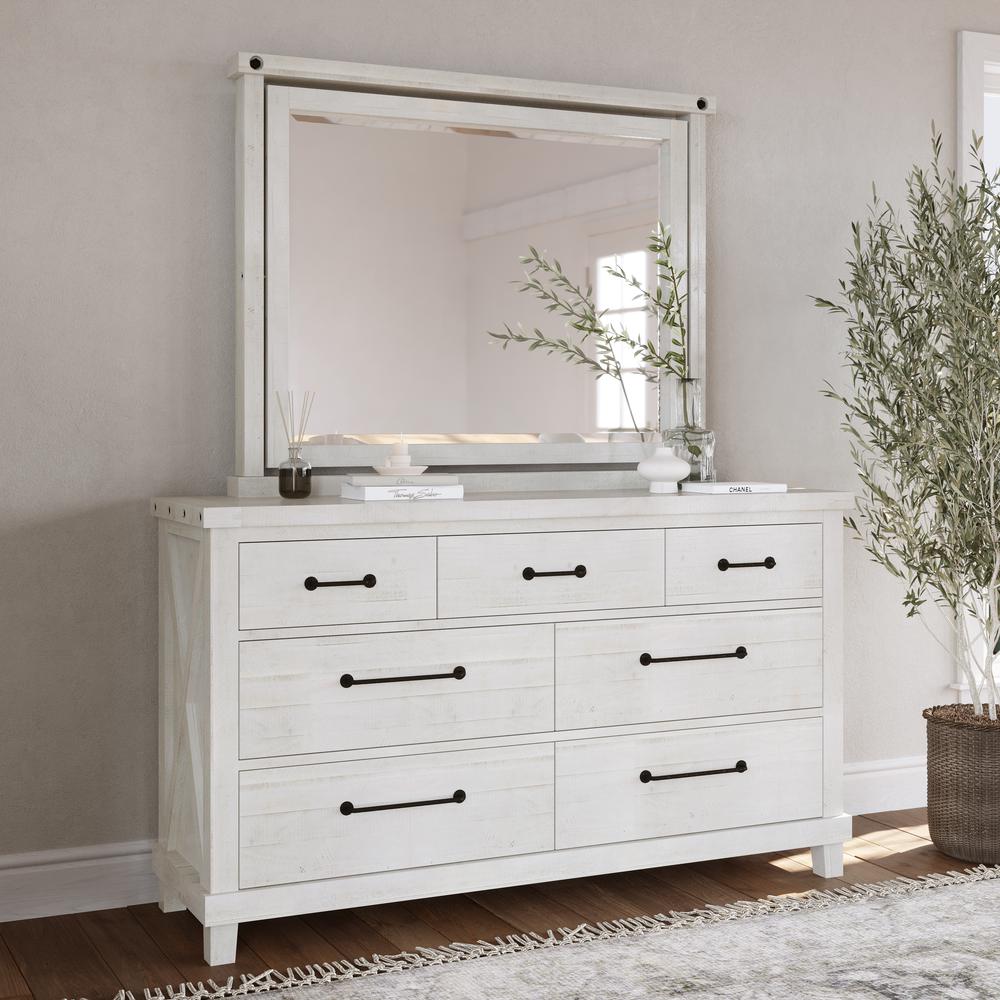 Yosemite Solid Wood Dresser in Rustic White (2024). Picture 6