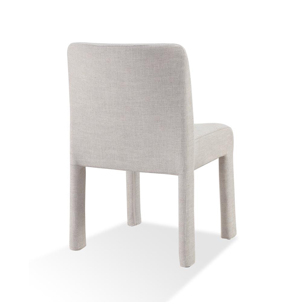 Devon Fully Upholstered Dining Chair in Turtle Dove Linen. Picture 6