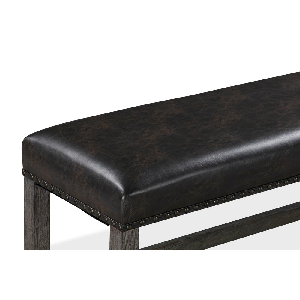 Rousseau Upholstered Counter Bench in Vintage Brown and Deep Almond. Picture 8