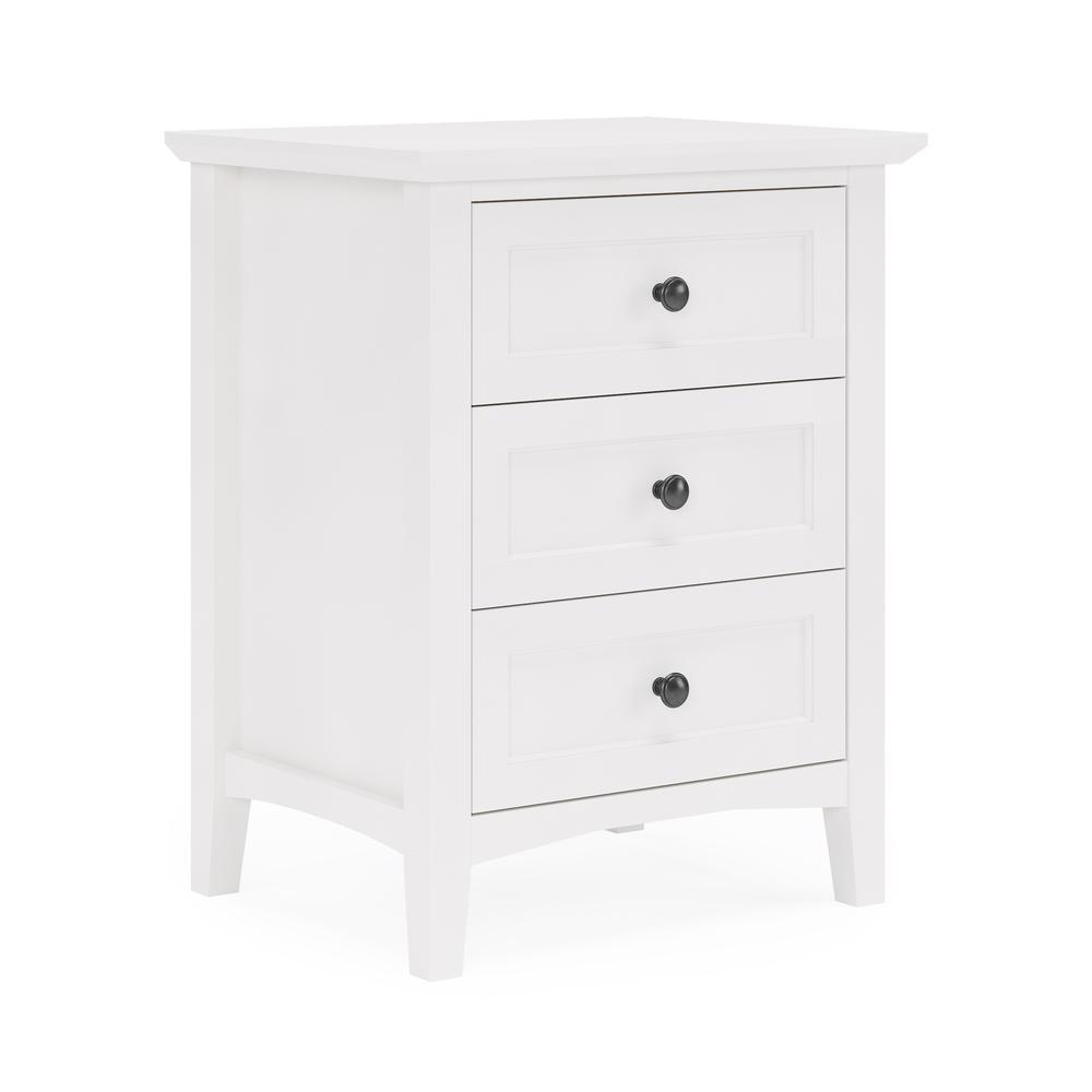 Grace Three Drawer Nightstand in Snowfall White. Picture 5