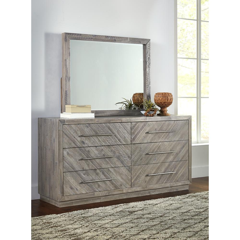 Alexandra Solid Wood Six Drawer Dresser in Rustic Latte (2024). Picture 8
