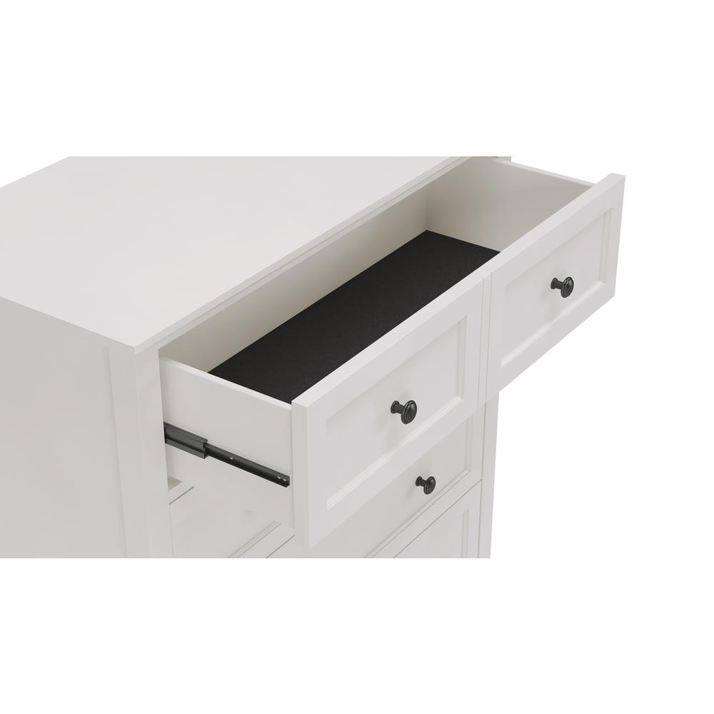 Grace Five Drawer Chest in Snowfall White (2024). Picture 2