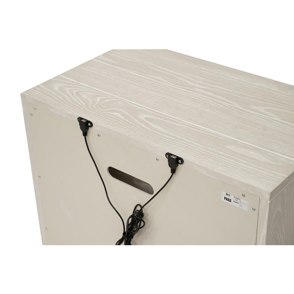 Maxime Two Drawer USB-Charging Nightstand in Ash. Picture 7