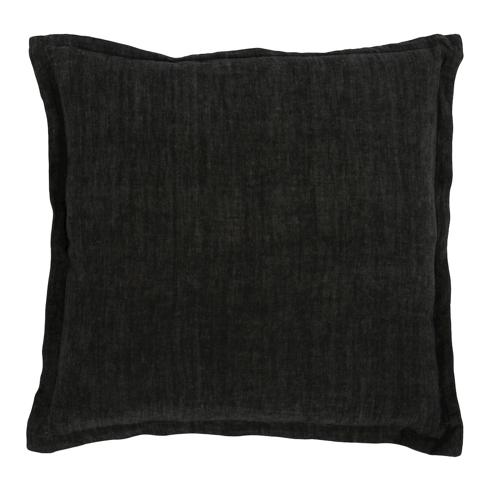 Kosas Home Amy Linen 22-inch Square Throw Pillow, Chalk Charcoal. Picture 1