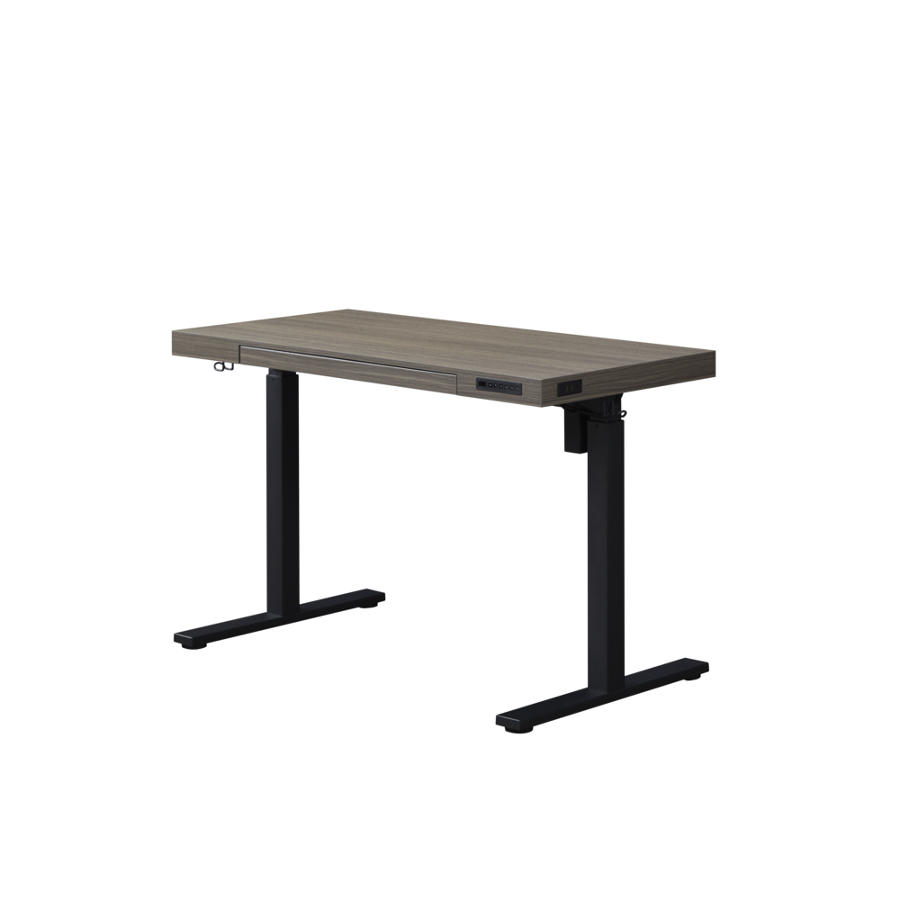 48" K305 Electric Height Adjustable Standing Desk, Grey Oak. Picture 1