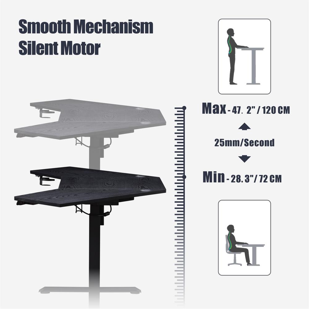 K314 Corner Electric Height Adjustable Standing Desk. Picture 5