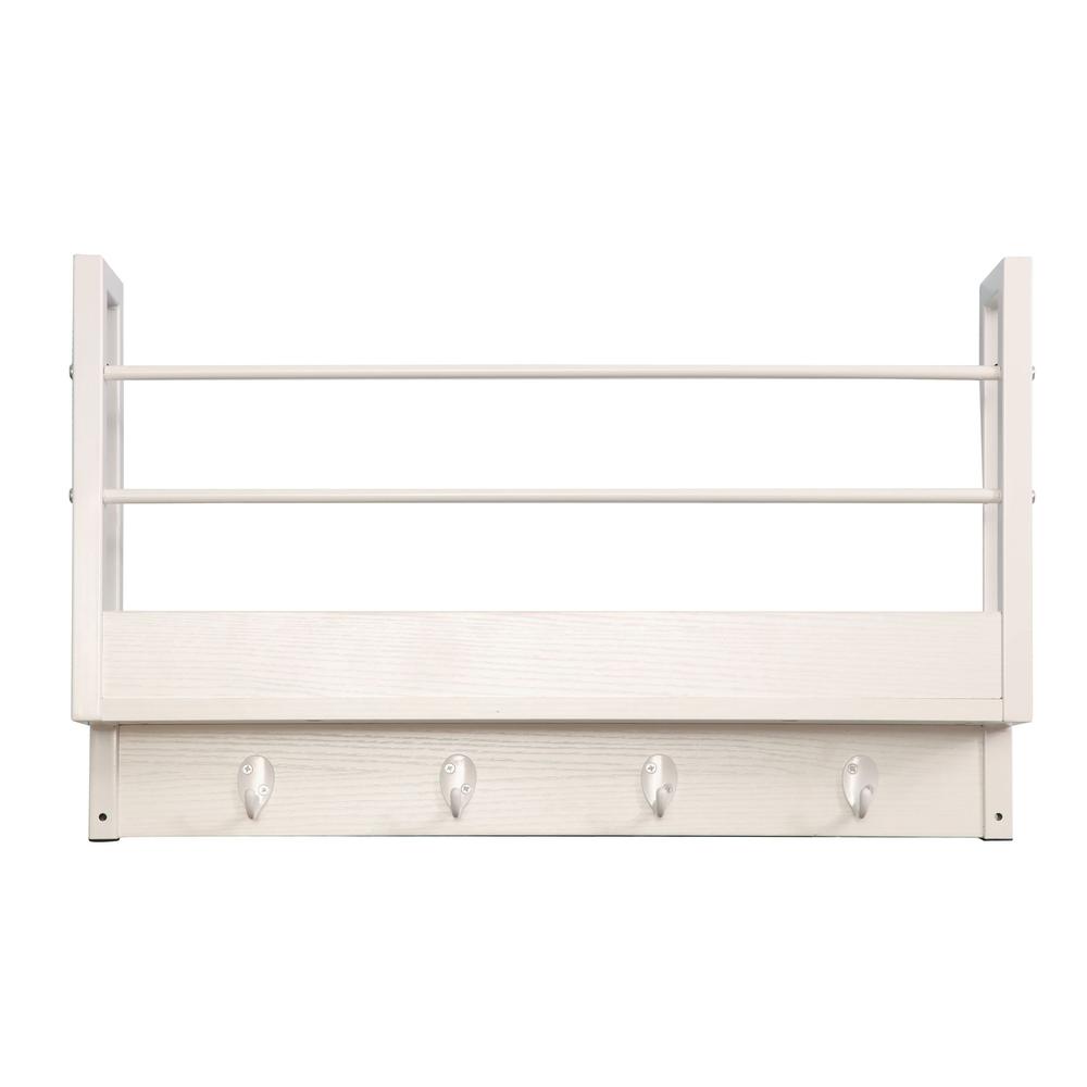 Floating Book Shelf Coat Rack, Wall Mounted Storage Shelves. Picture 2