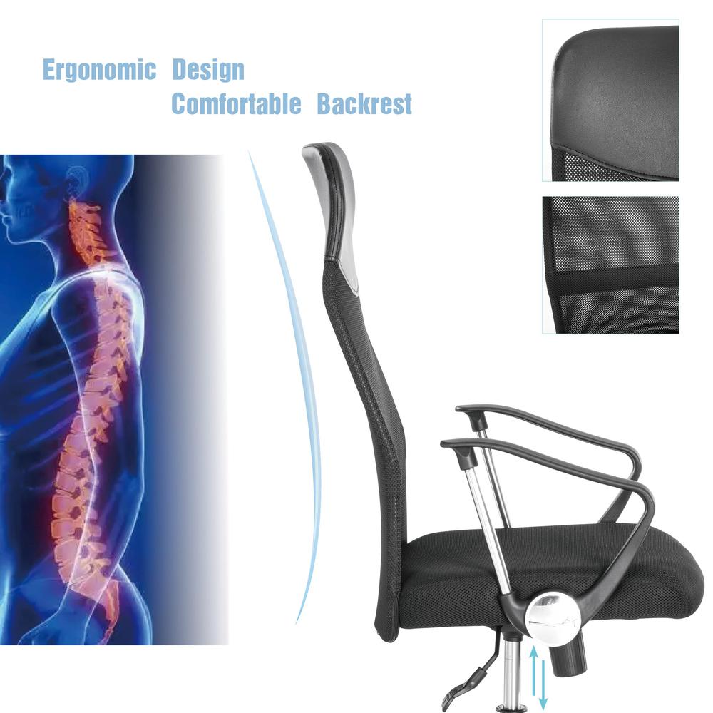 Office Chair High Back Swivel Lumbar Support Mesh Desk Chair. Picture 4