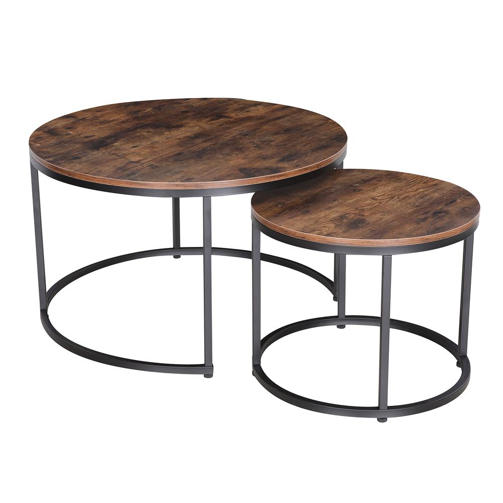 Modern Round Nesting Coffee Table Set of 2. Picture 1