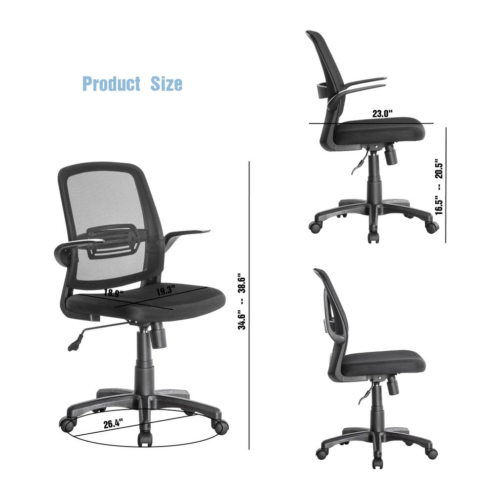 Mid Back Mesh Lumbar Support Ergonomic Home Office Desk Chair. Picture 7