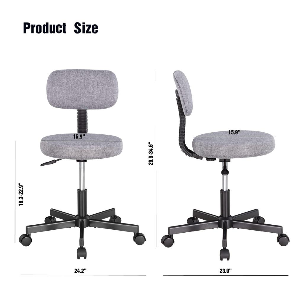 Upholstered Low Back Armless Computer Chair. Picture 4