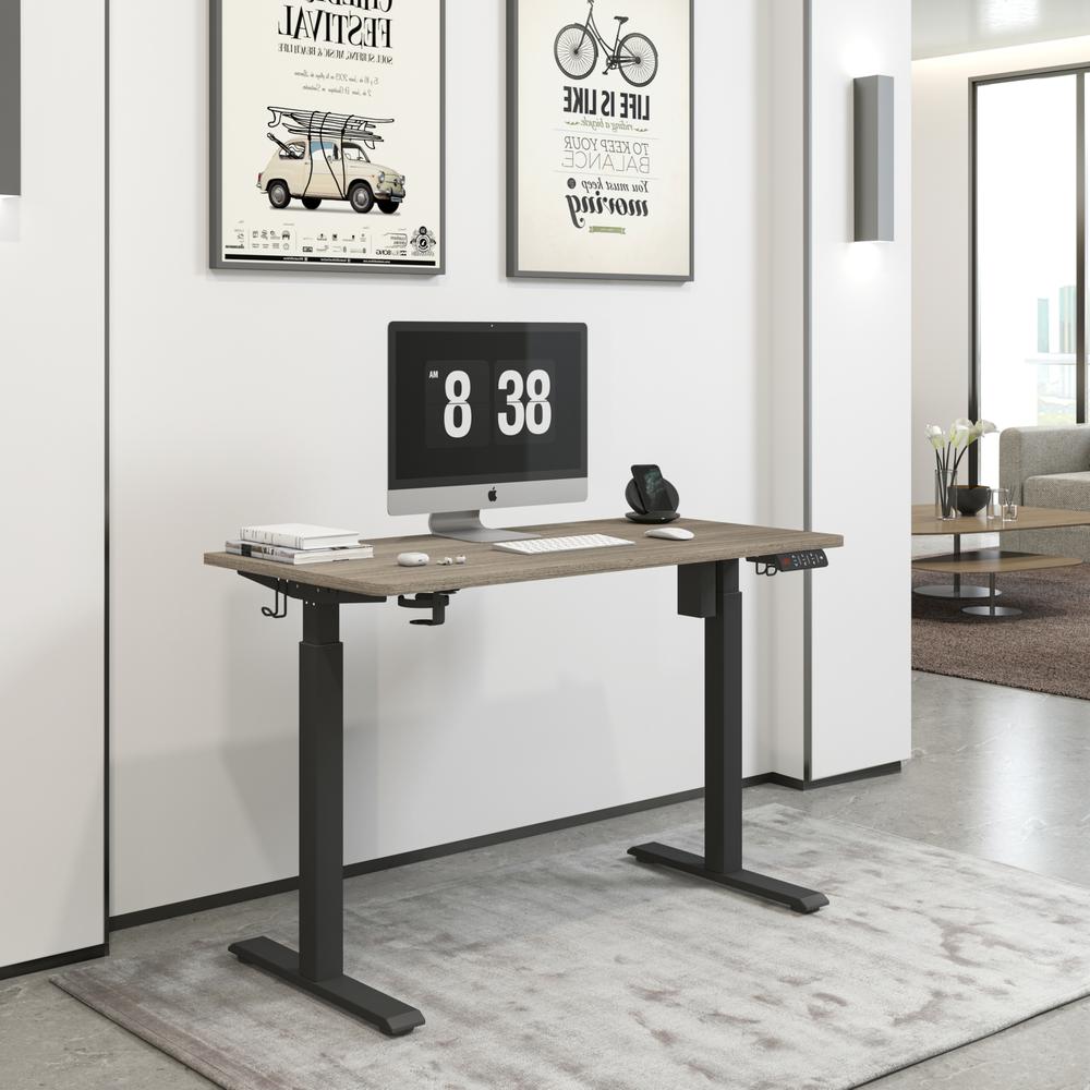 48" K304 Electric Height Adjustable Standing Desk, Grey Oak. Picture 2
