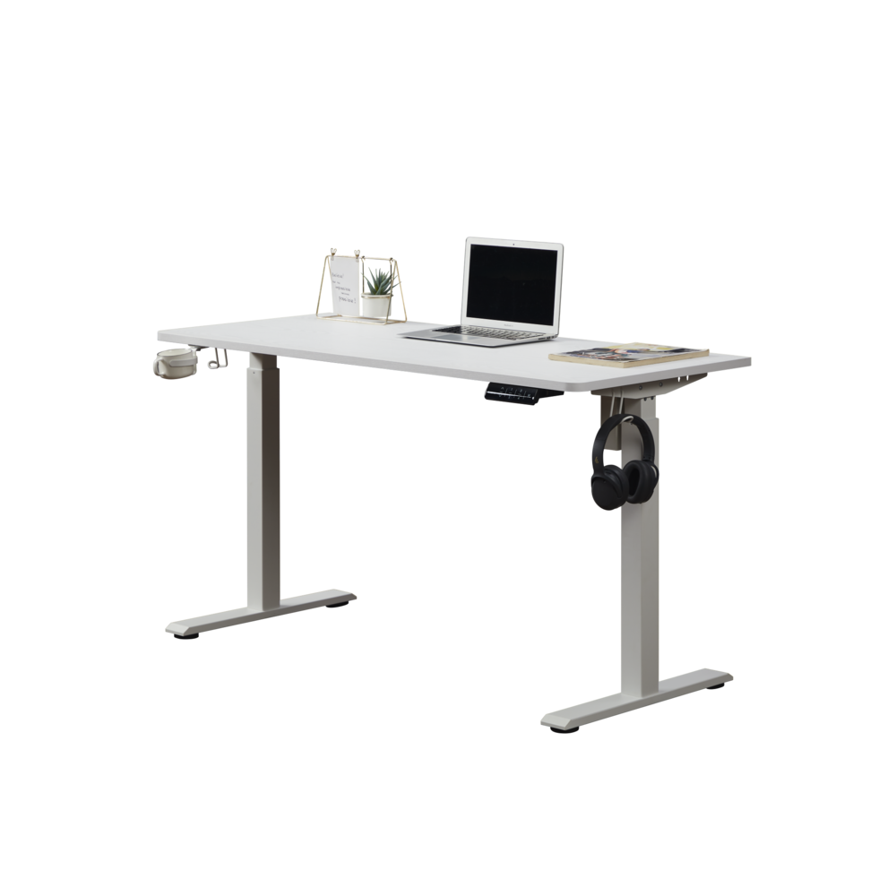 55" K304 Electric Height Adjustable Standing Desk, White. Picture 1