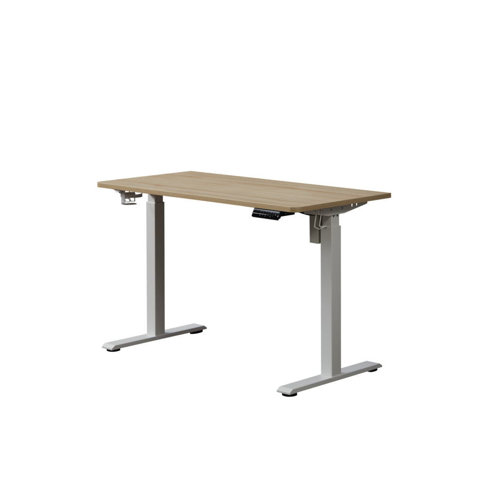 48" K304 Electric Height Adjustable Standing Desk, Natural/White. Picture 1