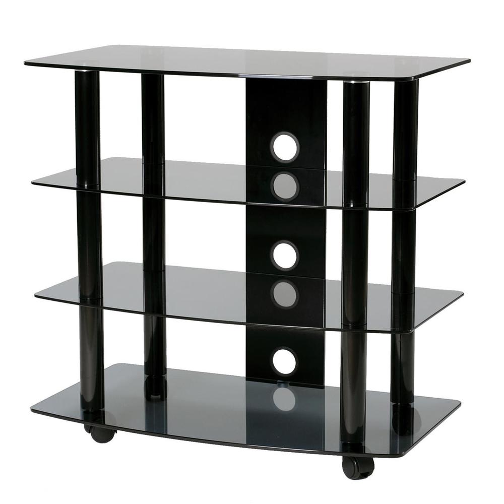 High boy Audio Video Component Stand/ TV Cart with 3 AV Shelves. Picture 2