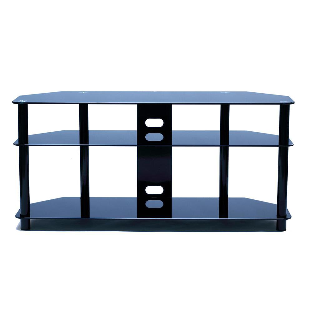 Versatile Gloss Black Plasma/LCD TV Stand with Casters for up to 60″. Picture 2