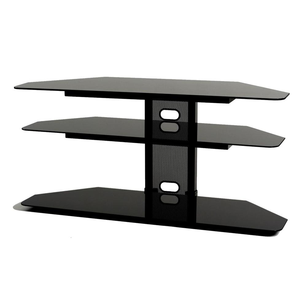 Corner LCD TV stand with 2 AV component shelves for most of the 32″ –  55″. Picture 2