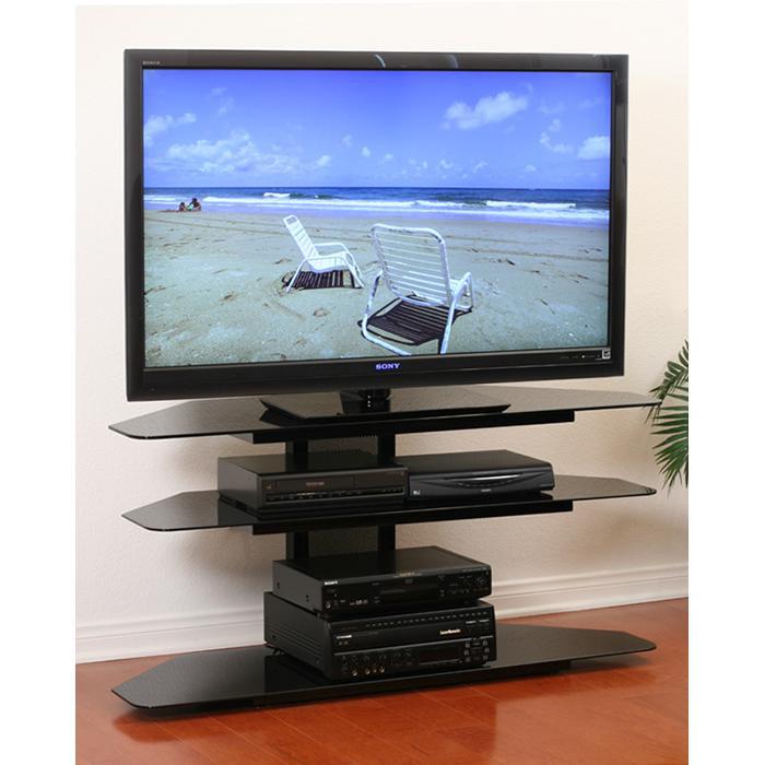 Corner LCD TV stand with 2 AV component shelves for most of the 32″ –  55″. Picture 3