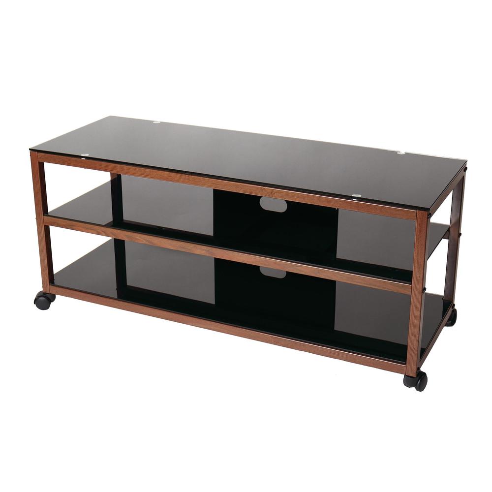 TV Stand / Cart with 2 AV Shelves for up to 55″ Flat Panel TVs. Picture 3