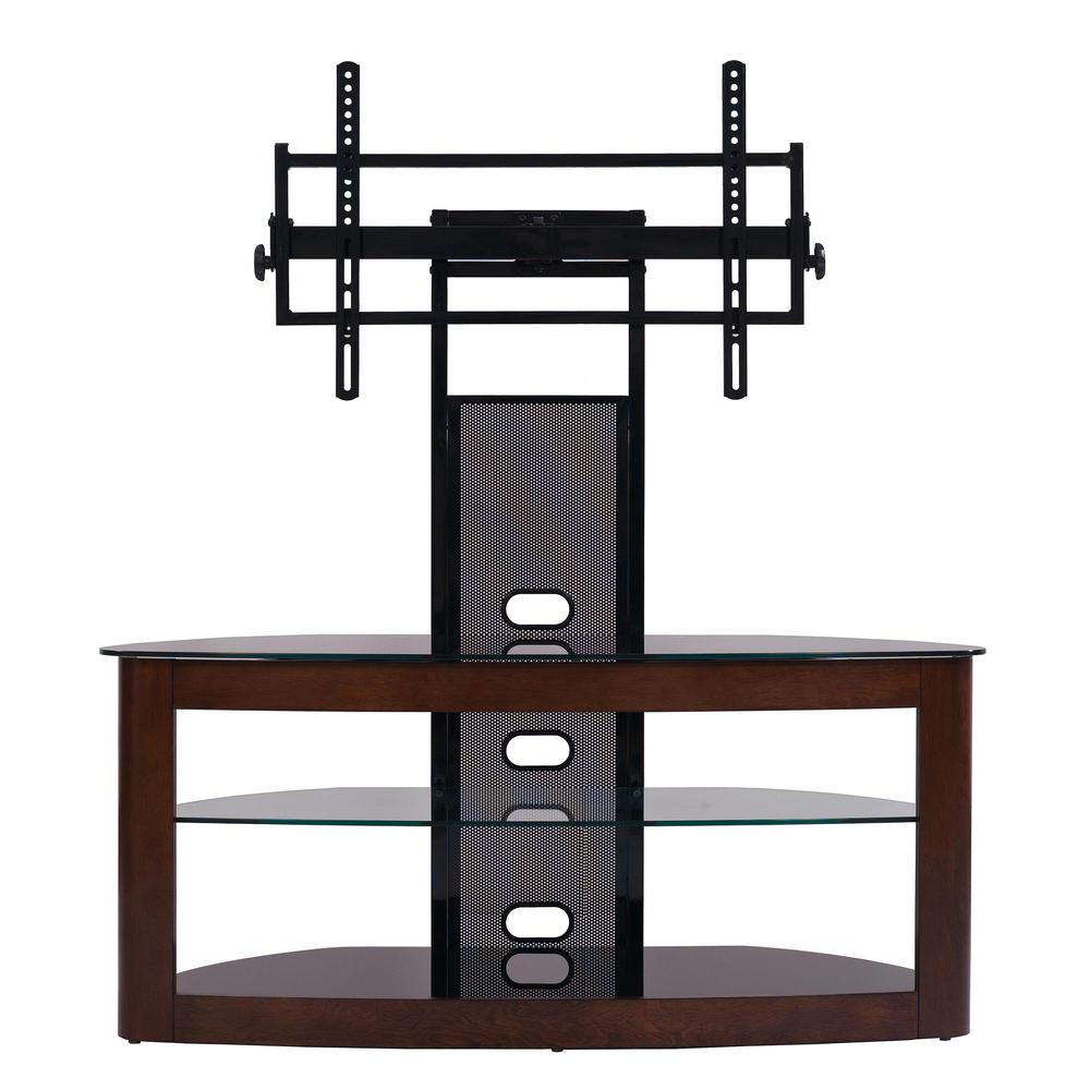 Cured wood TV stand with universal mounting system. Picture 1