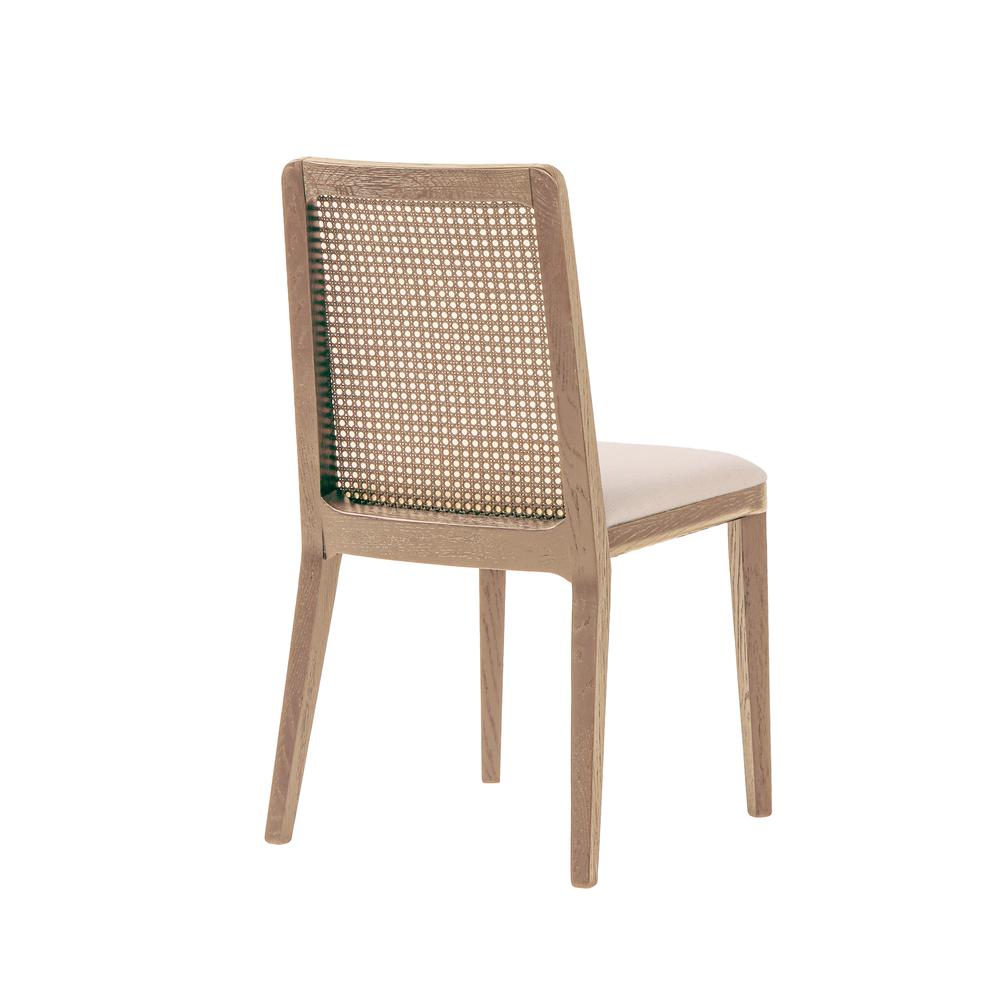 Cane Dining Chair - Oyster Linen/Natural Frame. Picture 8