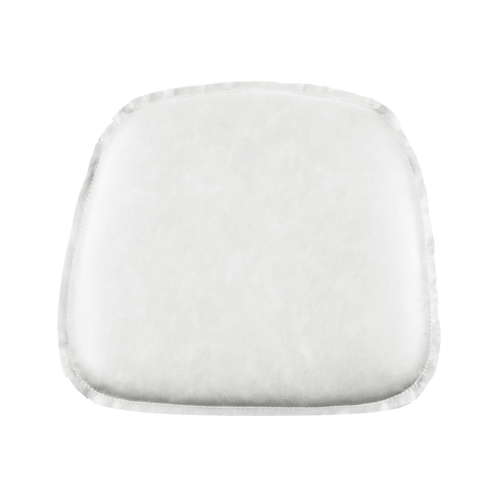 Metal Crossback Leather Cushion Seat -White. Picture 2