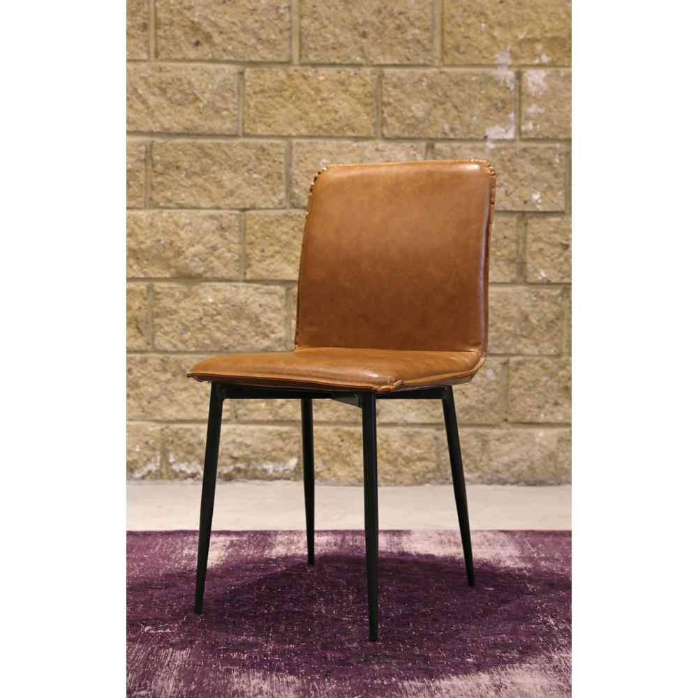 Luca Side Dining Chair - Tan Brown. Picture 3