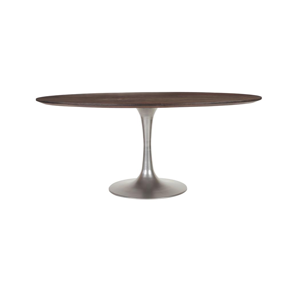 Aspen Oval Dining Table with Silver Base - Vinegar Matte. Picture 3