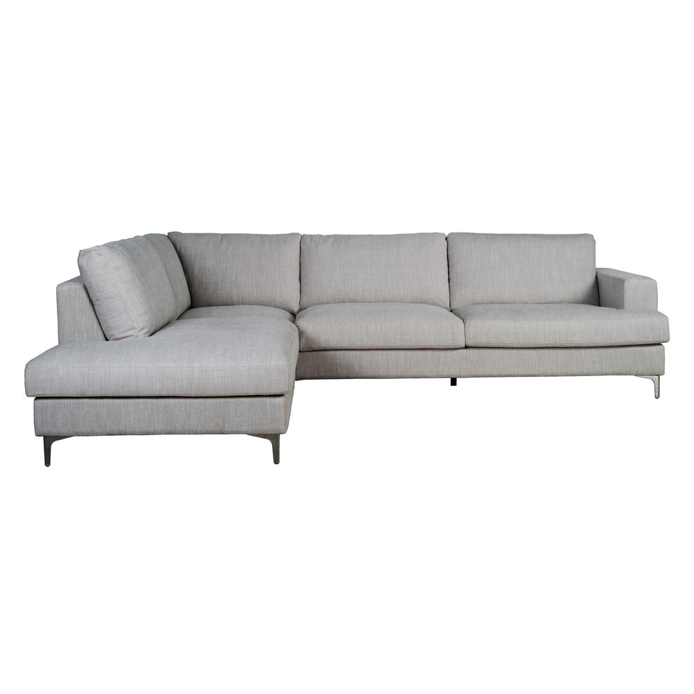 Feather Left Sectional Sofa - Dovetail Linen. Picture 1