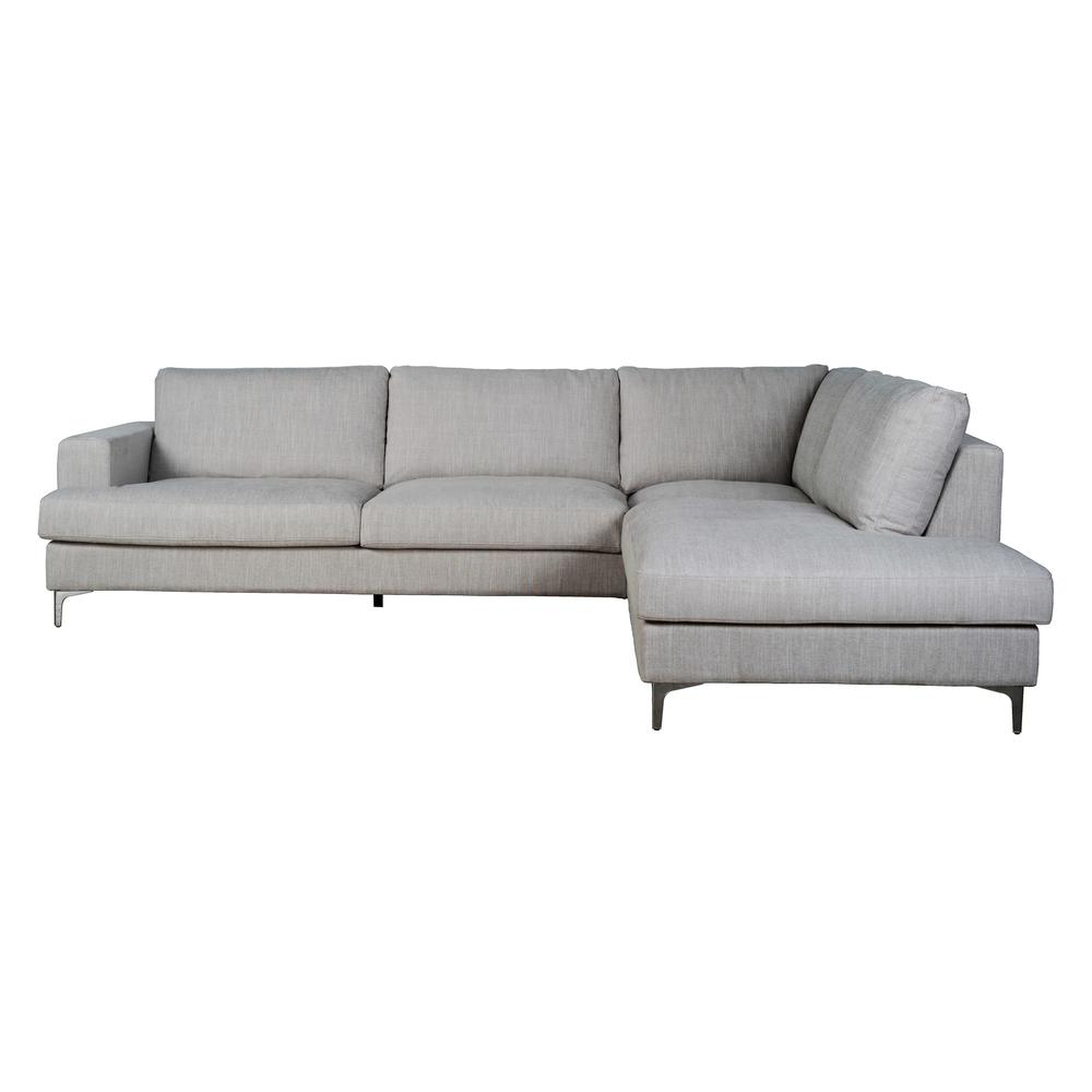 Feather Right Sectional Sofa - Dovetail Linen. Picture 1