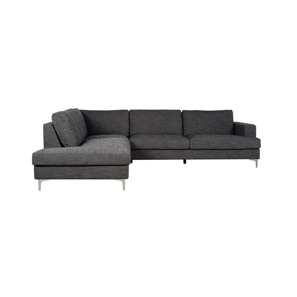 Feather Left Sectional - Charcoal Linen. Picture 1