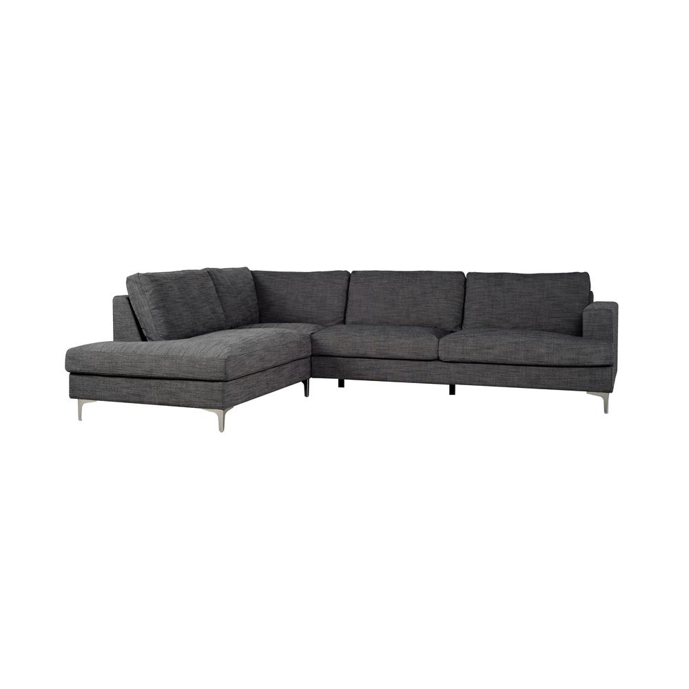 Feather Left Sectional - Charcoal Linen. Picture 2