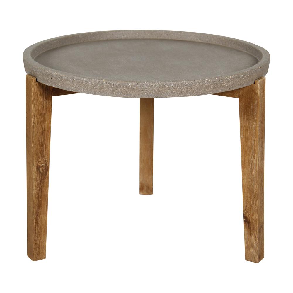 Patio Small Round Garden Table - Grey Stone. Picture 1