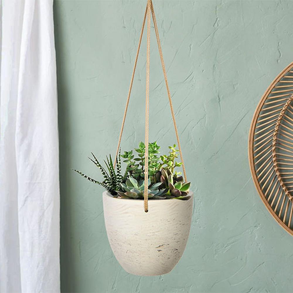 Classic Small Hanging Pot - Cement Grey. Picture 3