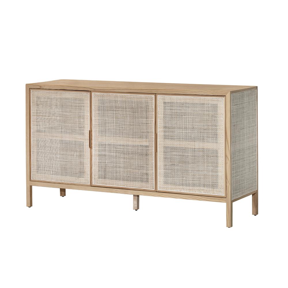 Rattan 3 Door Sideboard - Natural. Picture 1