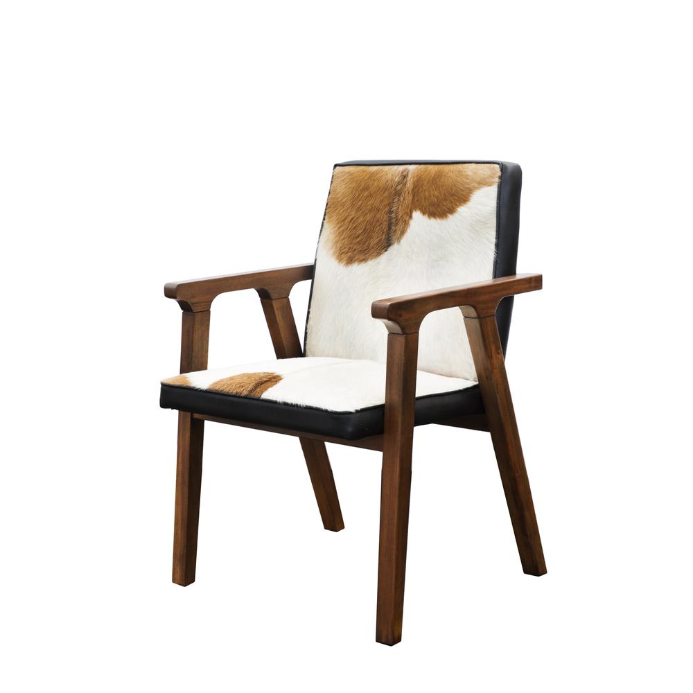 Rio Cool Armchair - Brown Mindi Oak, Leather/Goat Hair. Picture 1