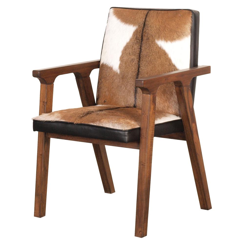 Rio Cool Armchair - Brown Mindi Oak, Leather/Goat Hair. Picture 2