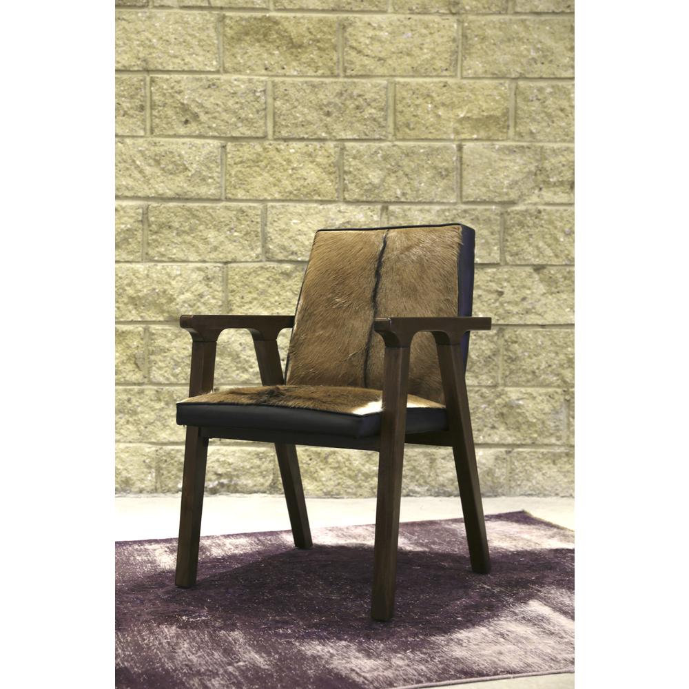 Rio Cool Armchair - Brown Mindi Oak, Leather/Goat Hair. Picture 4