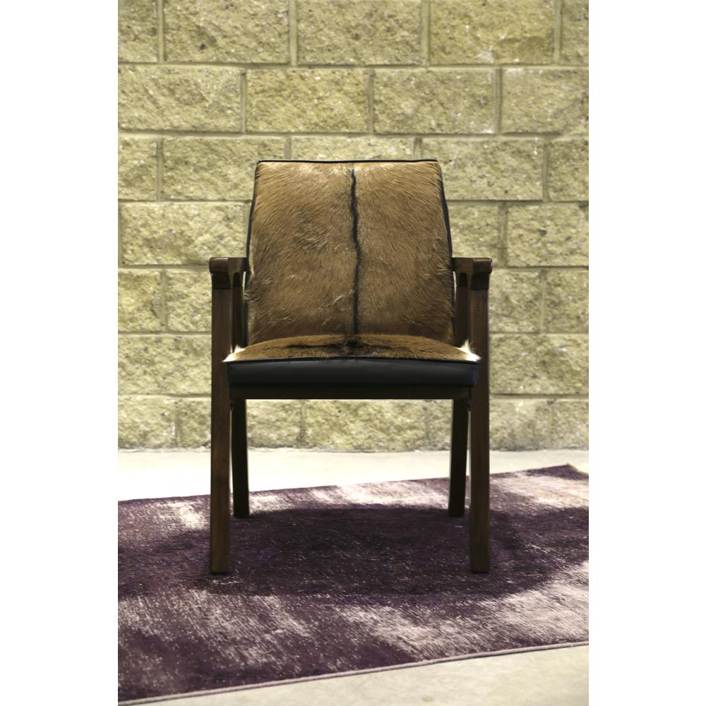 Rio Cool Armchair - Brown Mindi Oak, Leather/Goat Hair. Picture 5