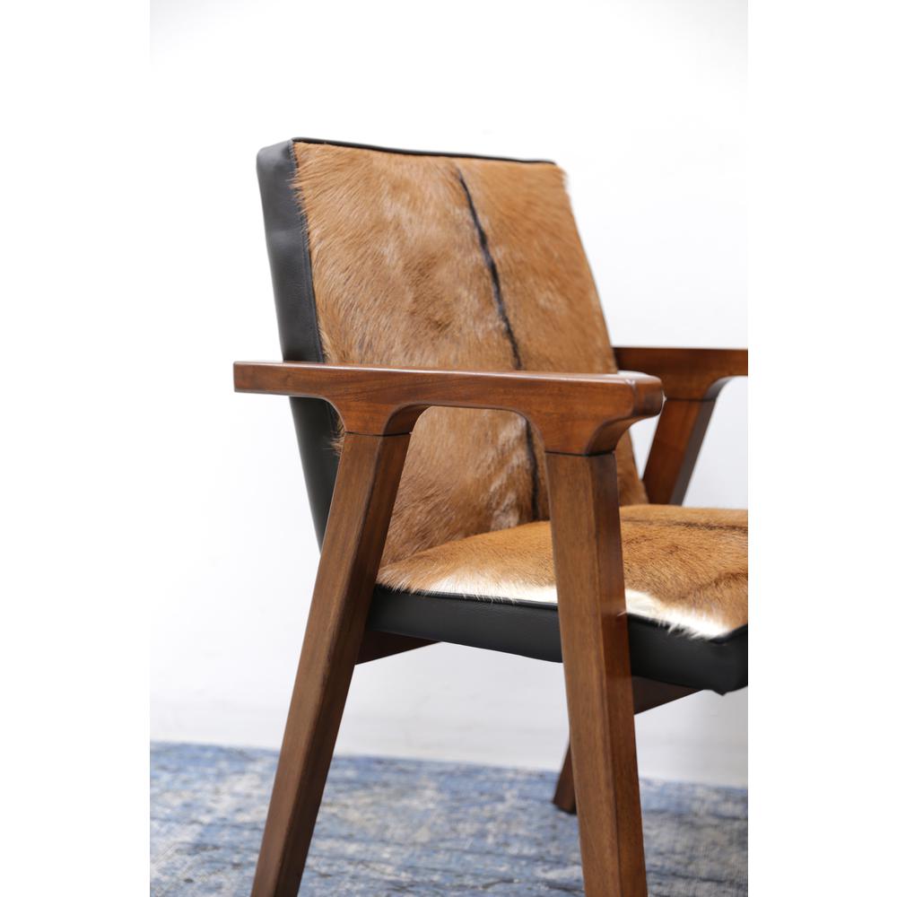 Rio Cool Armchair - Brown Mindi Oak, Leather/Goat Hair. Picture 6