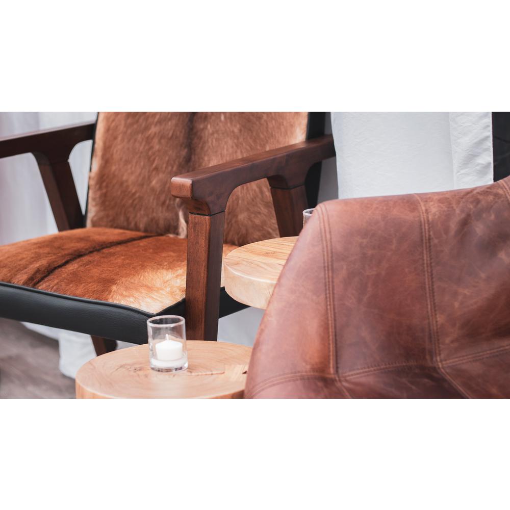 Rio Cool Armchair - Brown Mindi Oak, Leather/Goat Hair. Picture 23