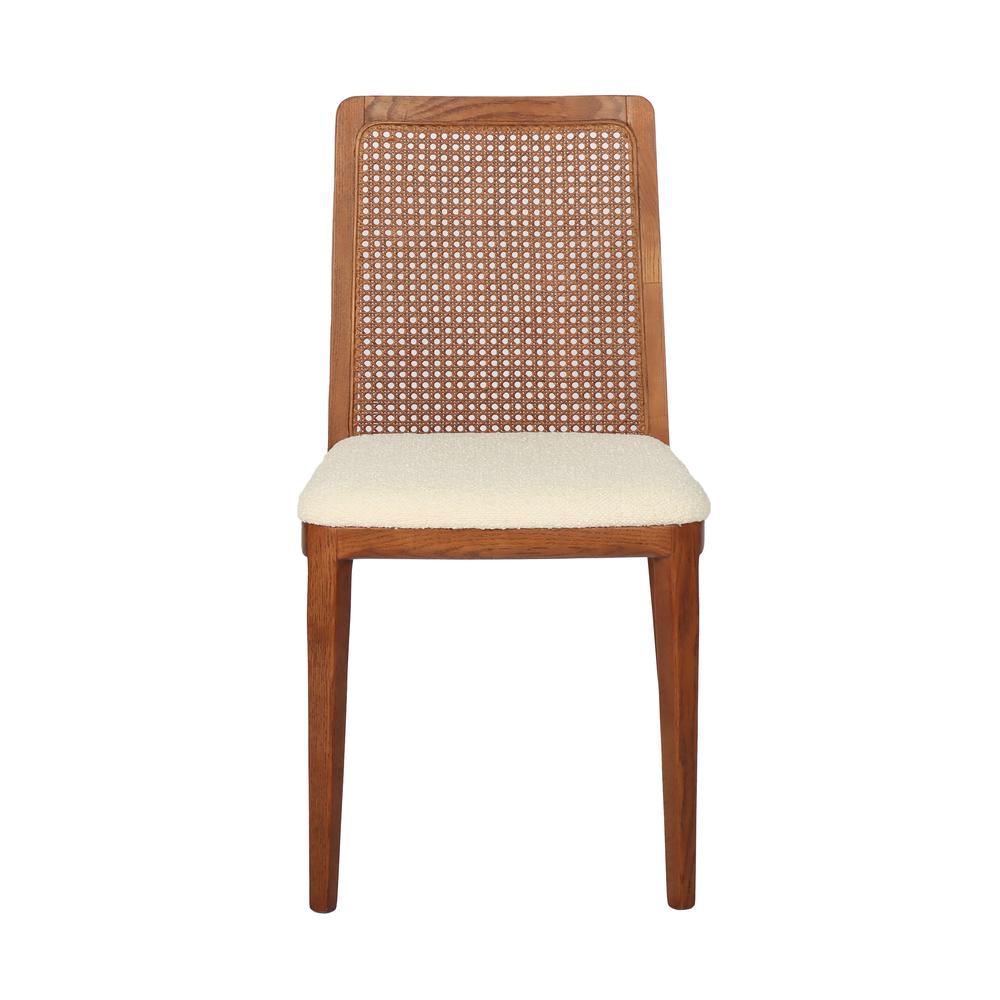 Cane Dining Chair - Oyster Linen/Black Frame. Picture 7