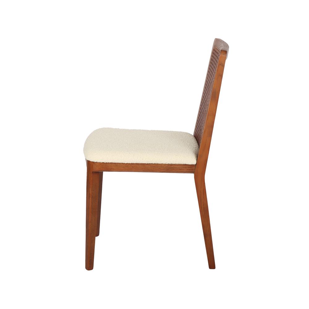 Cane Dining Chair - Oyster Linen/Black Frame. Picture 13